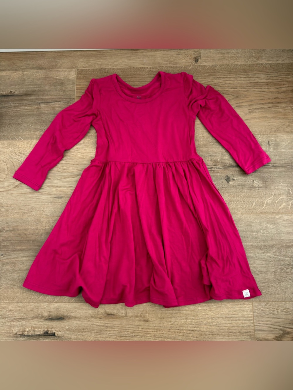 Little Snuggles Bamboo Long Sleeve Pink Magenta Twirl Dress Size 3T Toddler Girl